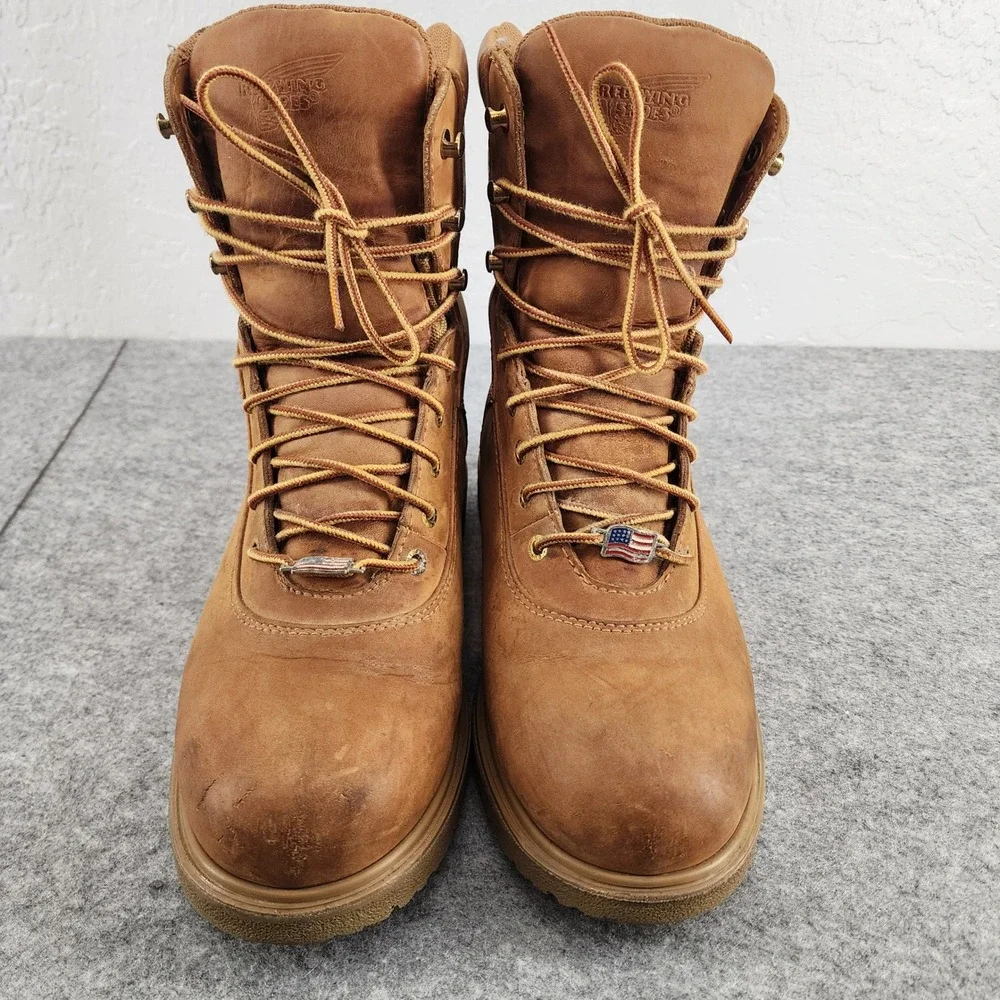 Red Wing 2412 Mens 8.5 D Waterproof‎ Insulated Safety Toe Work Boots Tan Leather